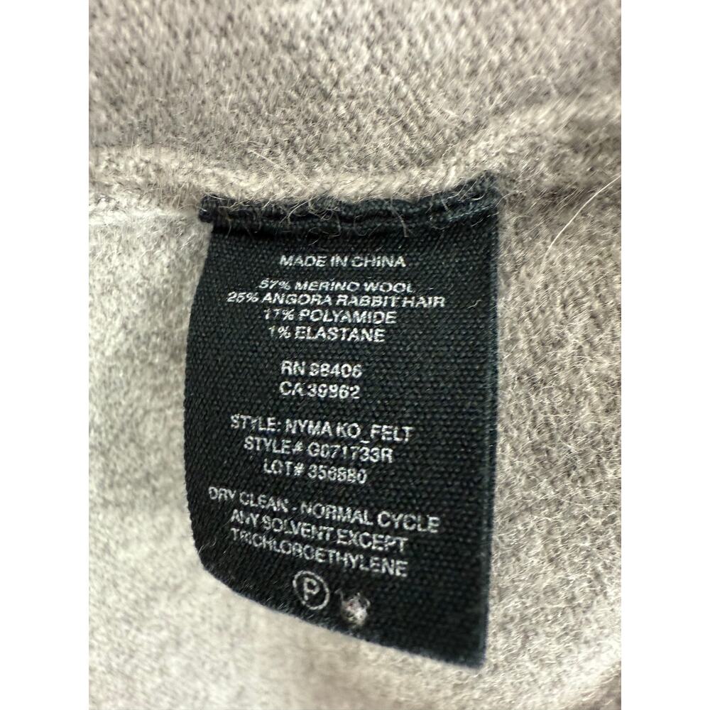Theory Gray Merino Wool Blend Longline Open Front Pocket Cardigan Small Chic - Picture 8 of 11